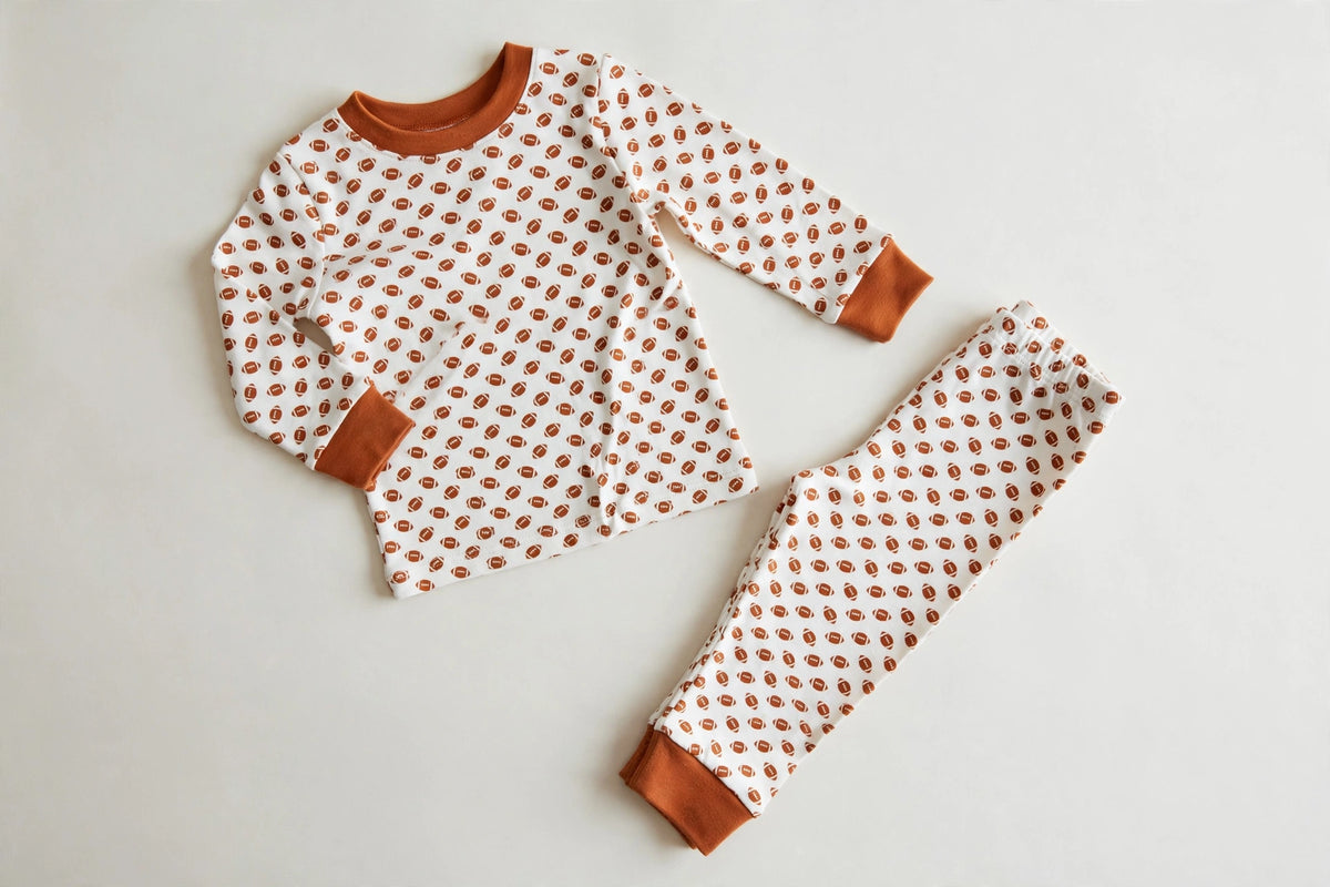 Burnt Orange & White Gameday Pajama Set