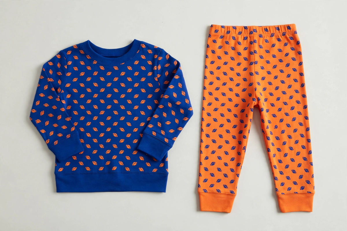 Royal Blue & Orange Gameday Pajama Set