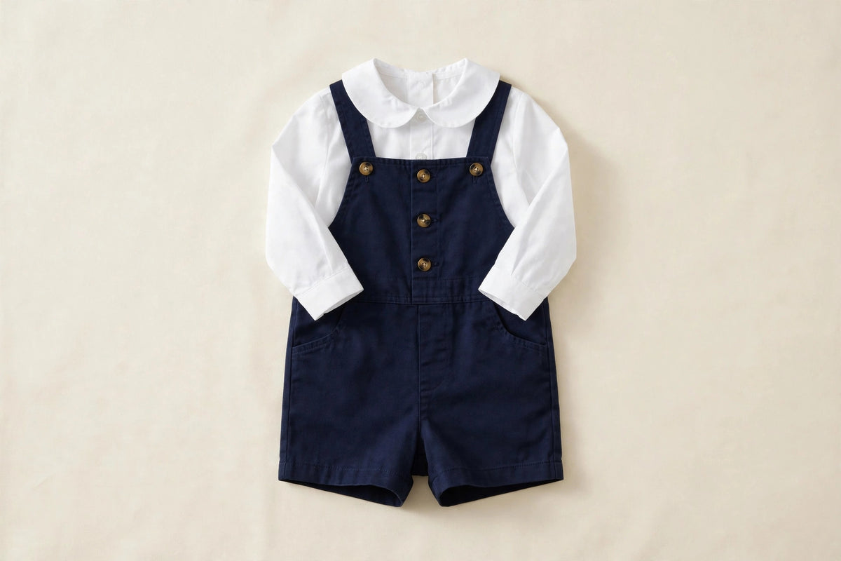 Navy Jon Jon Romper