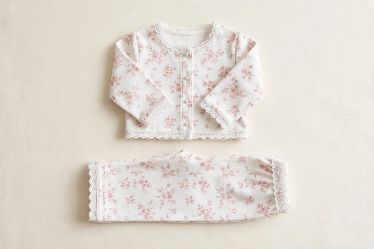 Pink Floral Print Pajama Set