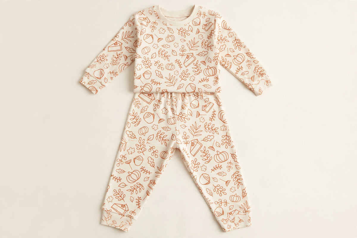 Thanksgiving Pumpkin & Pie Pajama Set