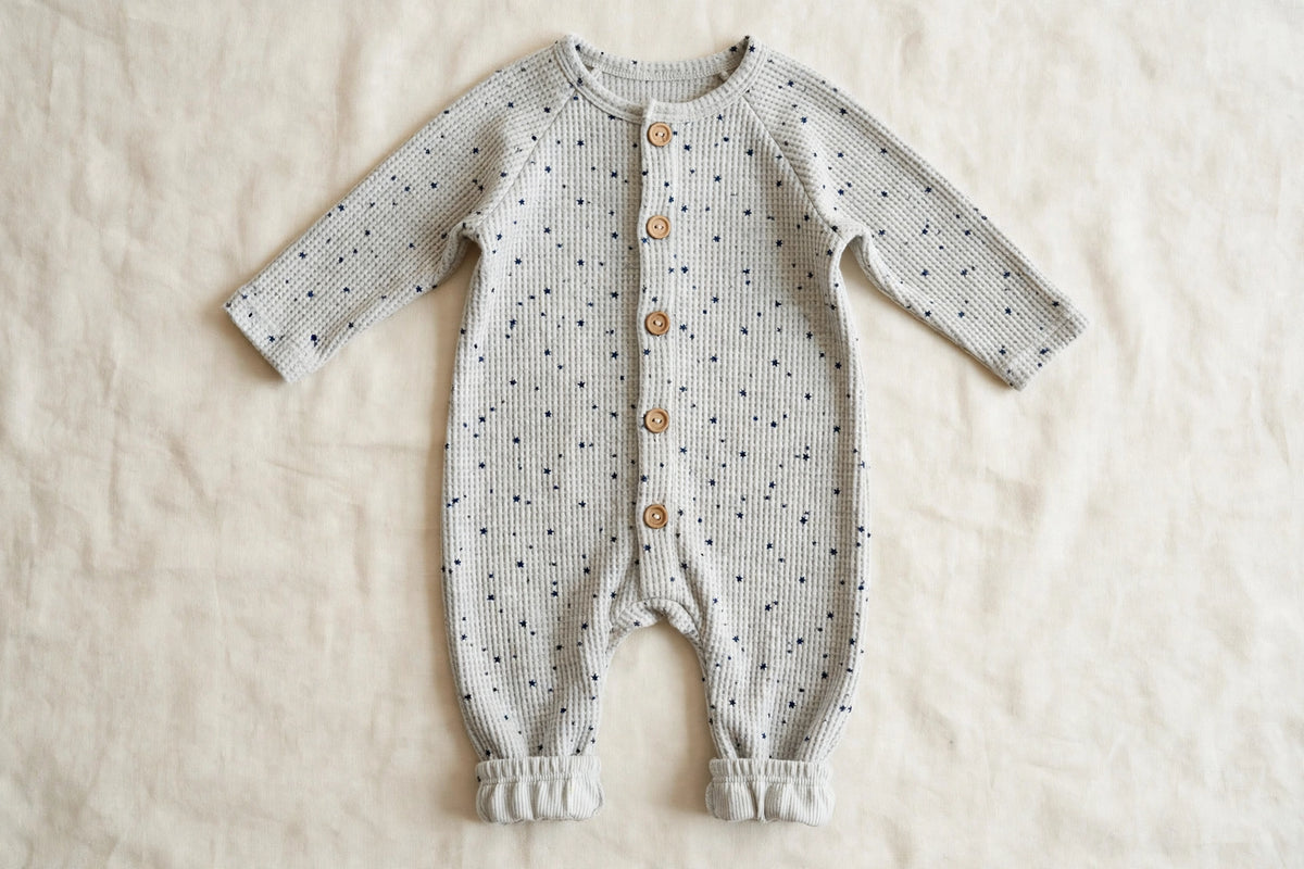 Winter Weather Waffle Jumpsuit — Star Grey